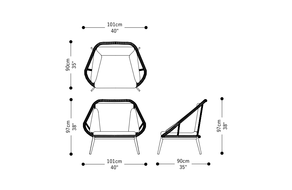 Image of the main dimensions of the product